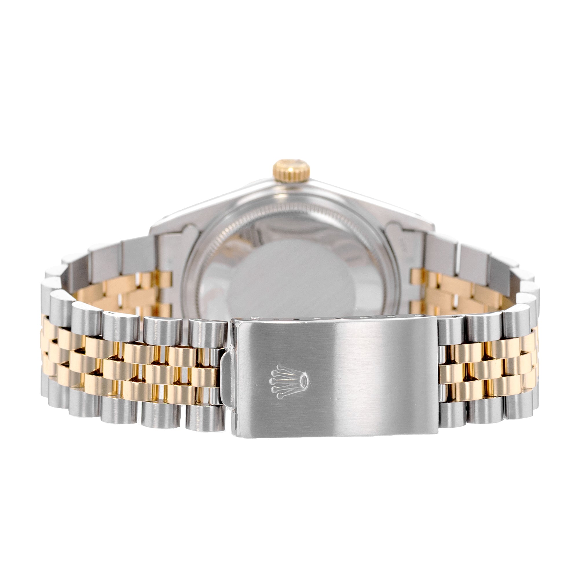 Rolex Datejust 36 Ref. 16013 Champagne Patina Dial Two-Tone Yellow Gold Steel Jubilee Mens Watch Circa 1985