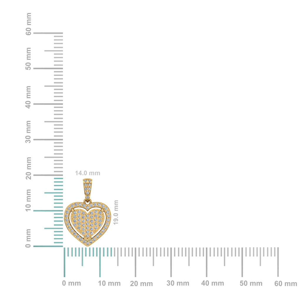 10K Yellow Gold Round Diamond Womens Heart Pendant 1/4 Cttw