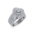 10K White Gold Round Diamond Designer Sz 7 Head Ladies Ring 2 Cttw