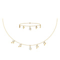 14K Yellow Gold Music Note Necklace Bracelet Set 1/3 Cttw