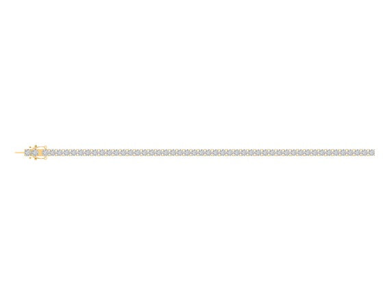 10K Yellow Gold 4mm Round Cvd Diamond 8 Inch Tennis Bracelet 11-1/2 Cttw