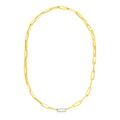 14k Yellow Gold Paperclip Chain Necklace with Diamond Link (6.00 mm)