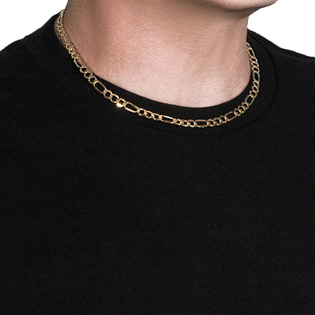 10k Yellow Gold Lite Figaro Chain (6.60 mm)