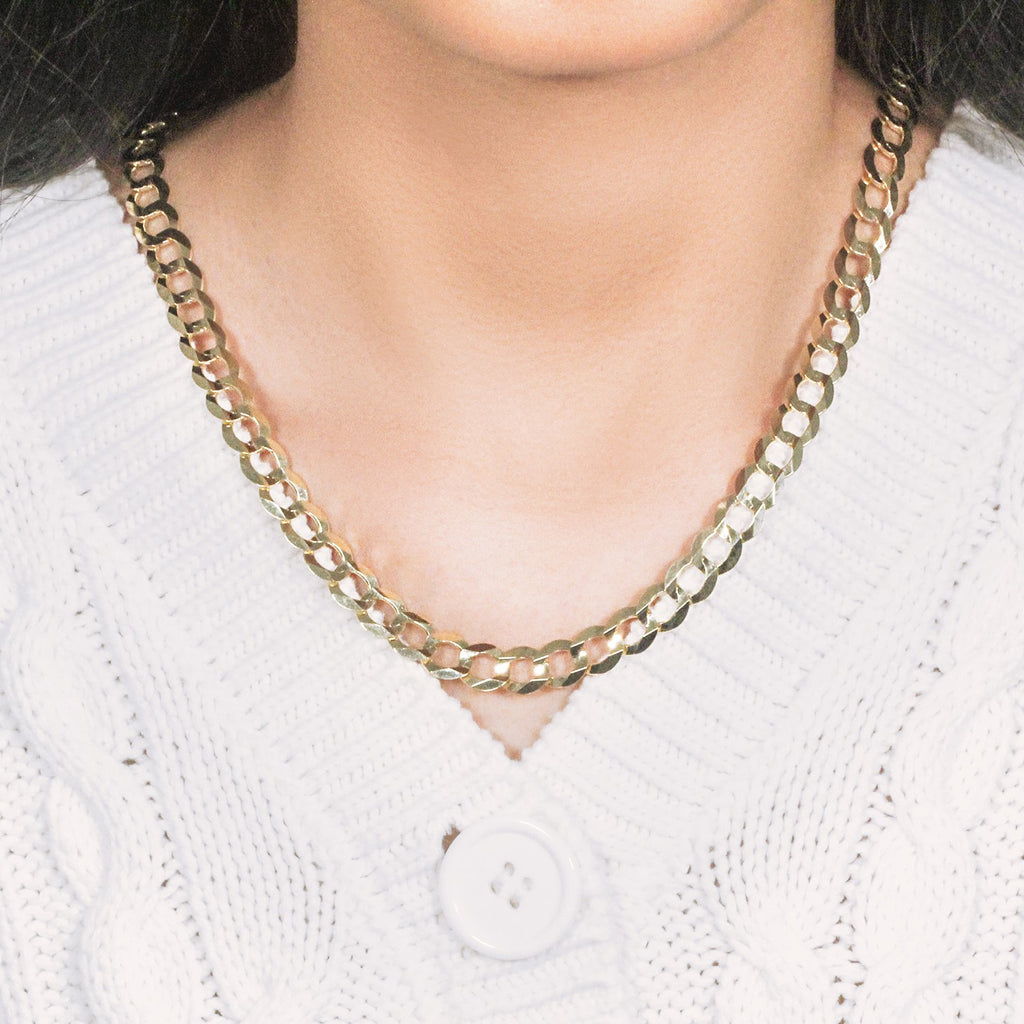 8.2mm 10k Yellow Gold Curb Chain (8.20 mm)