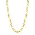14K Yellow Gold Solid Pave Figaro Chain (5.90 mm)