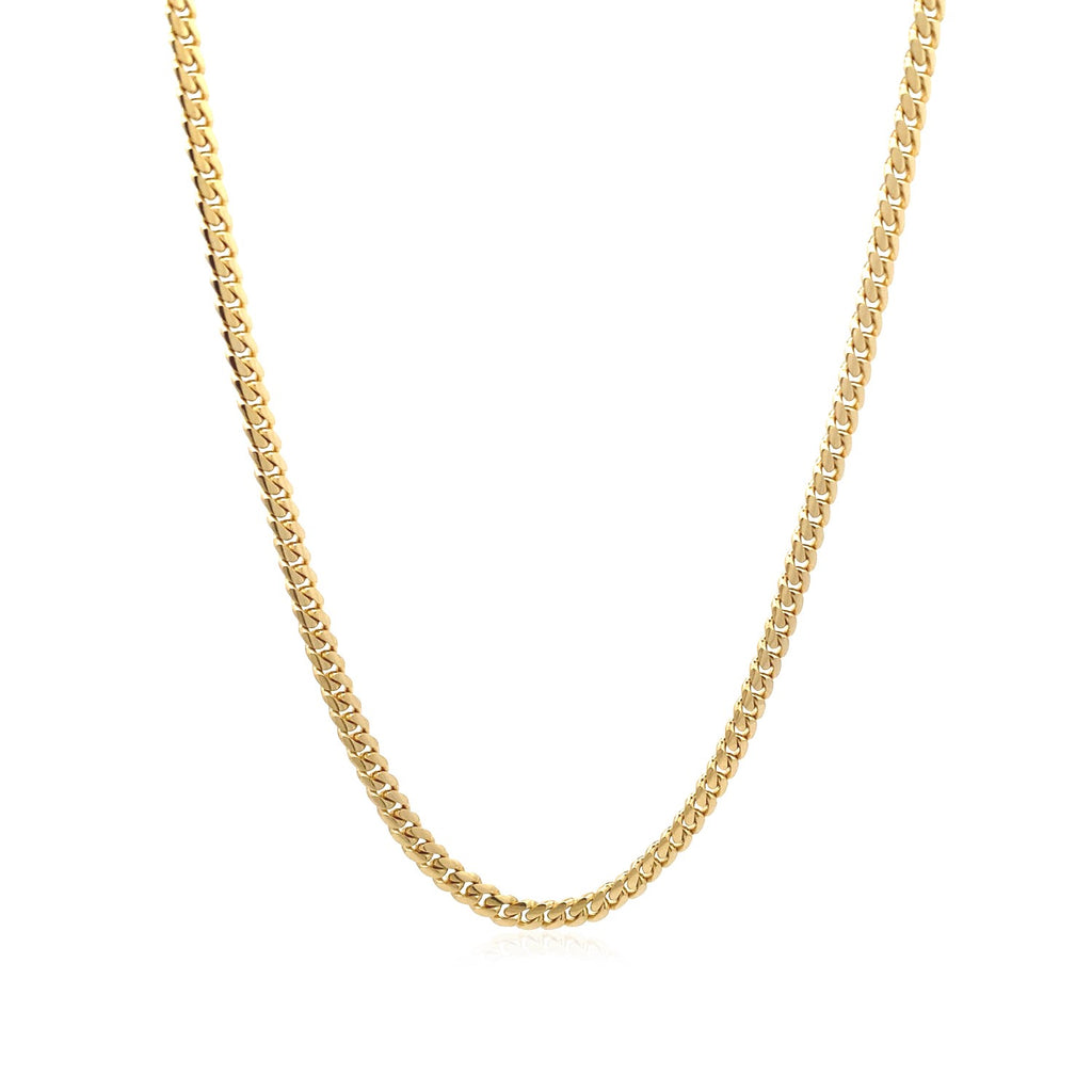 14k Yellow Gold Classic Solid Miami Cuban Chain (3.20 mm)