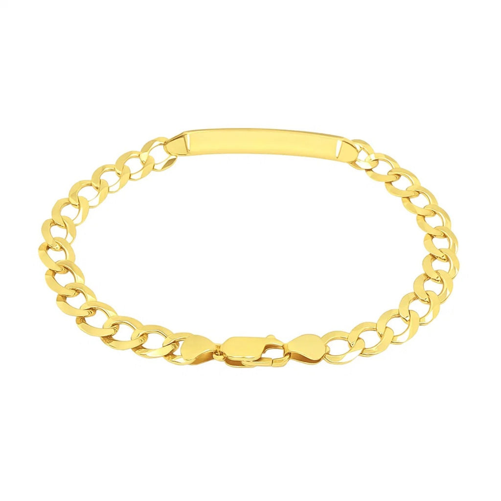 14k Yellow Gold 8 1/2 inch Mens Curb Chain ID Bracelet (8.30 mm)