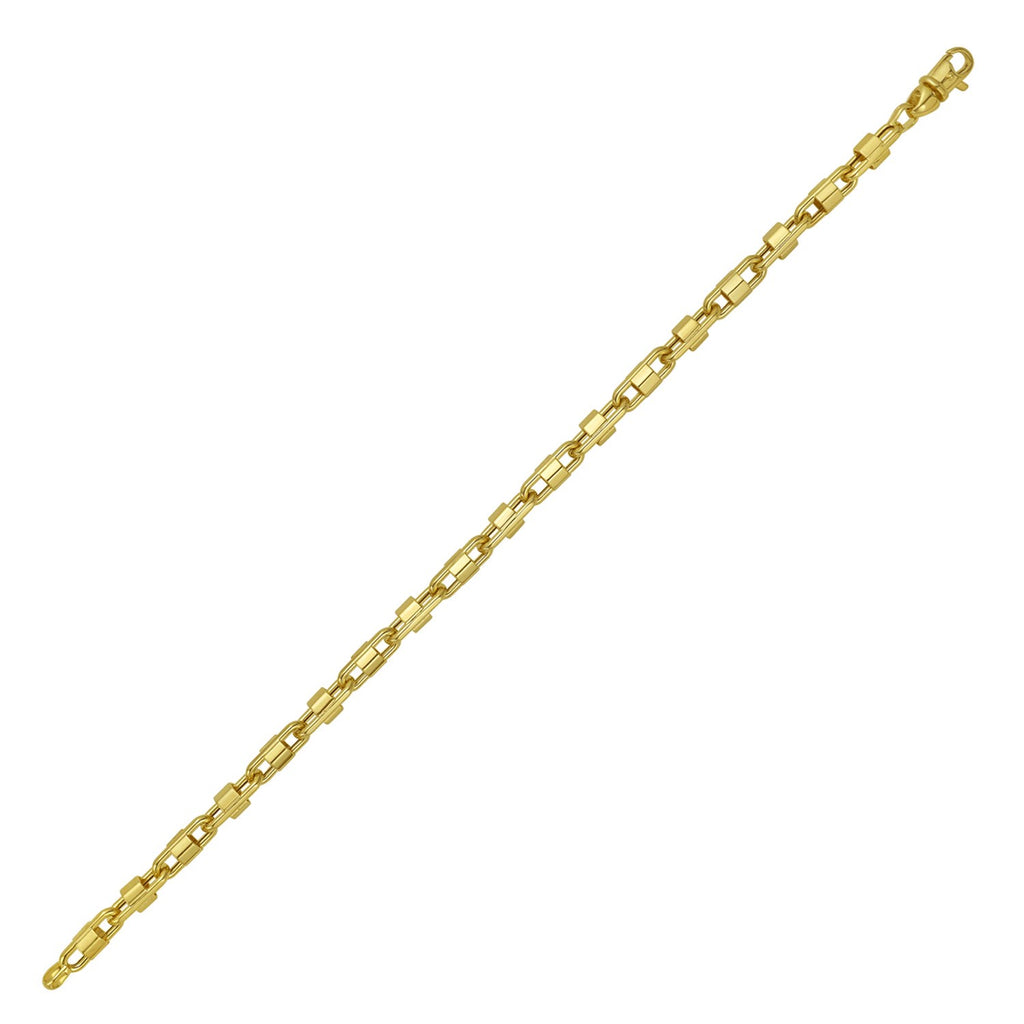 14K Yellow Gold Square Byzantine Chain Bracelet (2.00 mm)