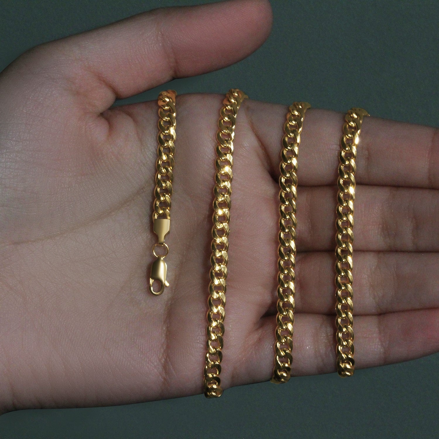 10k Yellow Gold Miami Cuban Semi Solid Chain (4.50 mm)