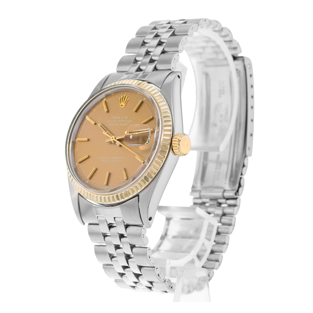 Rolex Datejust 36 Ref. 1601 Champagne Dial Two-Tone Yellow Gold Steel Jubilee Mens Watch Circa 1966