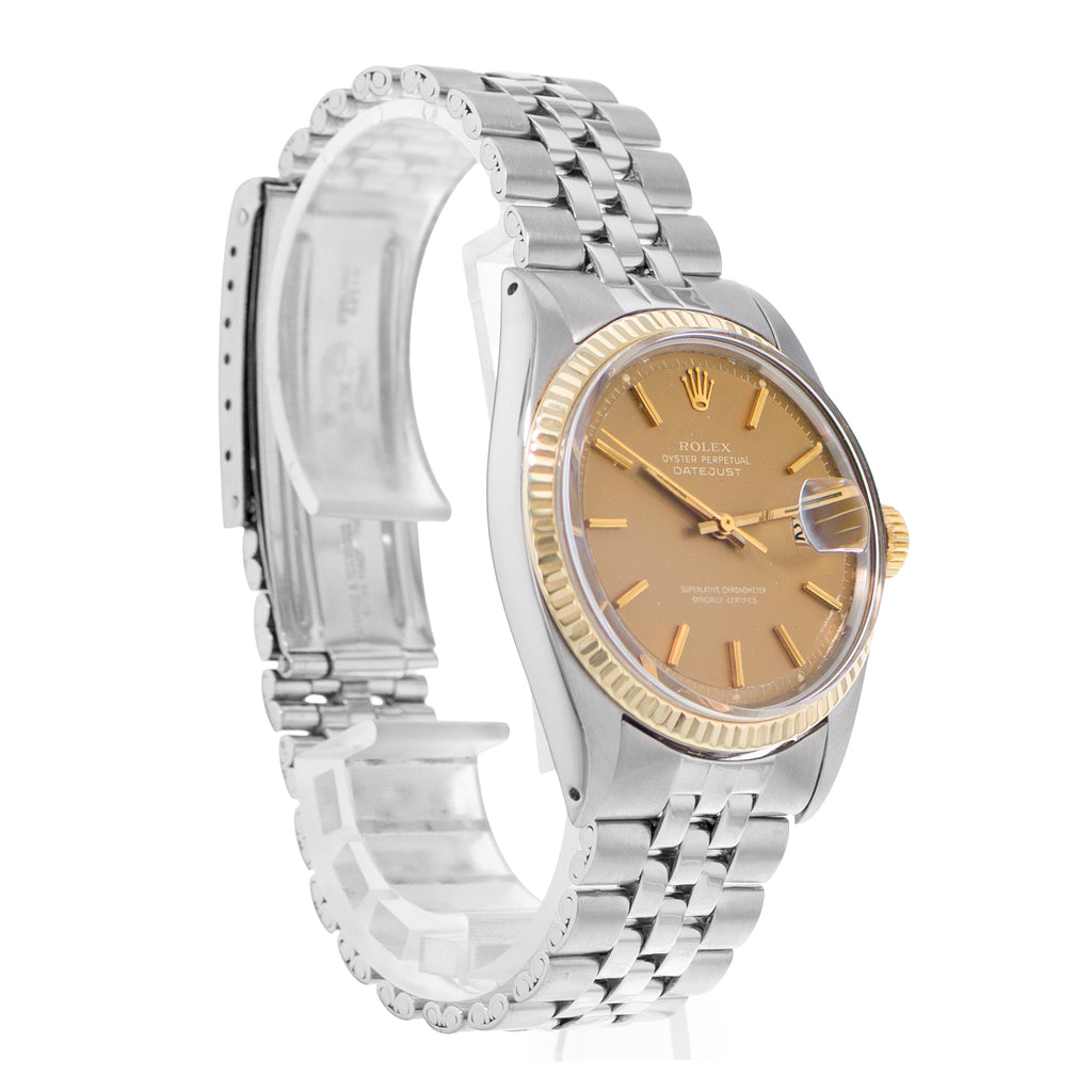 Rolex Datejust 36 Ref. 1601 Champagne Dial Two-Tone Yellow Gold Steel Jubilee Mens Watch Circa 1966