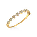 10K Yellow Gold Round Baguette Diamond Heart Designer Bangle Bracelet 1 Cttw