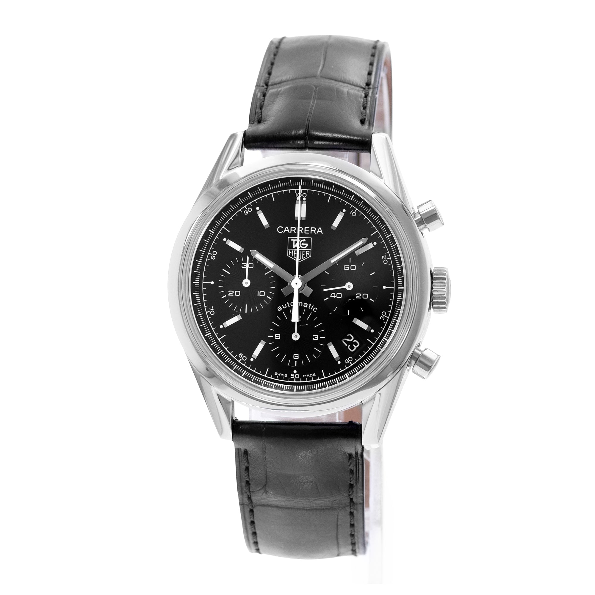 TAG Heuer Carrera Calibre 17 CV2111.FC6180 | Black Index Dial | 39mm | Steel | Mens Watch | Circa 2002