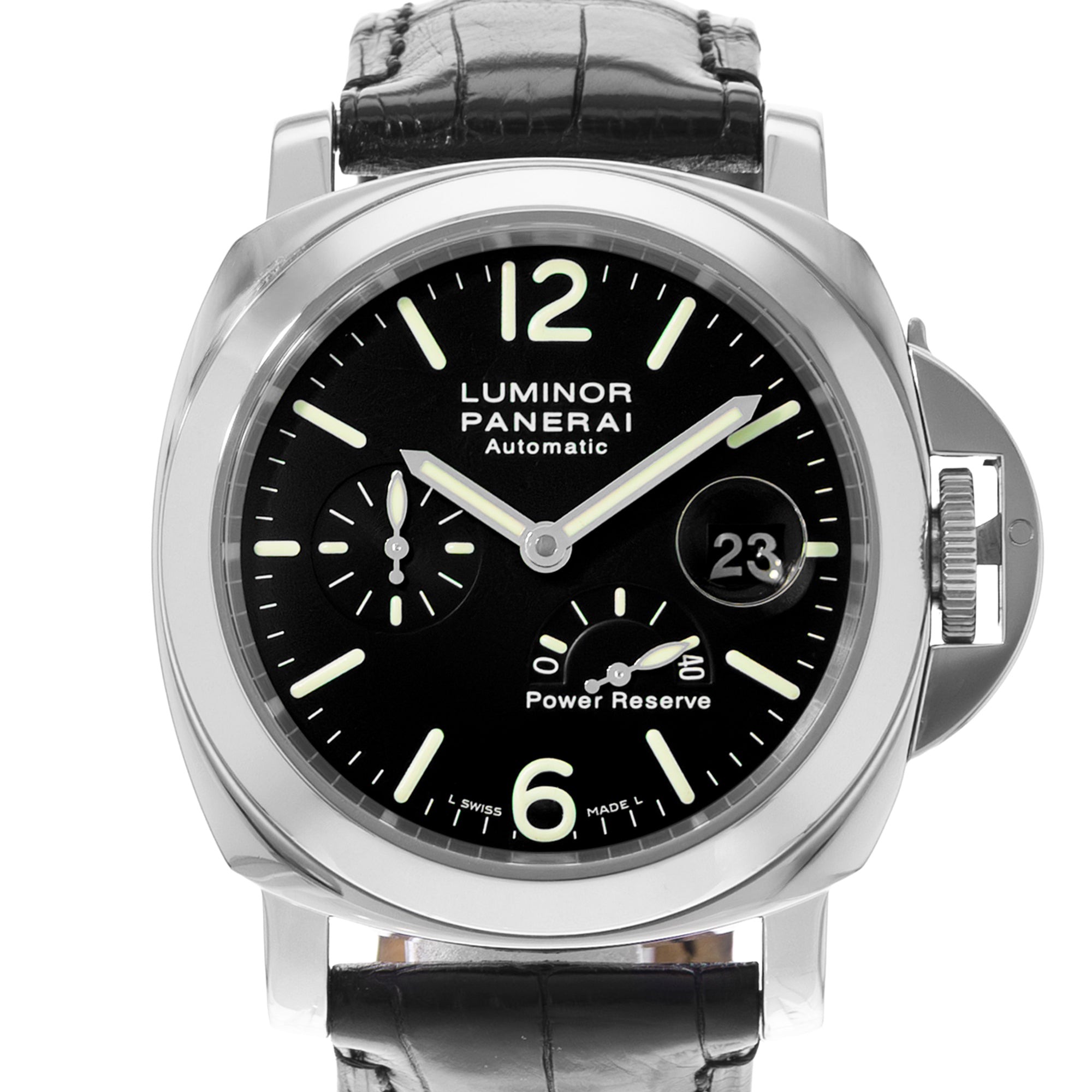 Panerai Luminor Power Reserve PAM 00090 44mm Steel Mens Watch Box Papers 2006