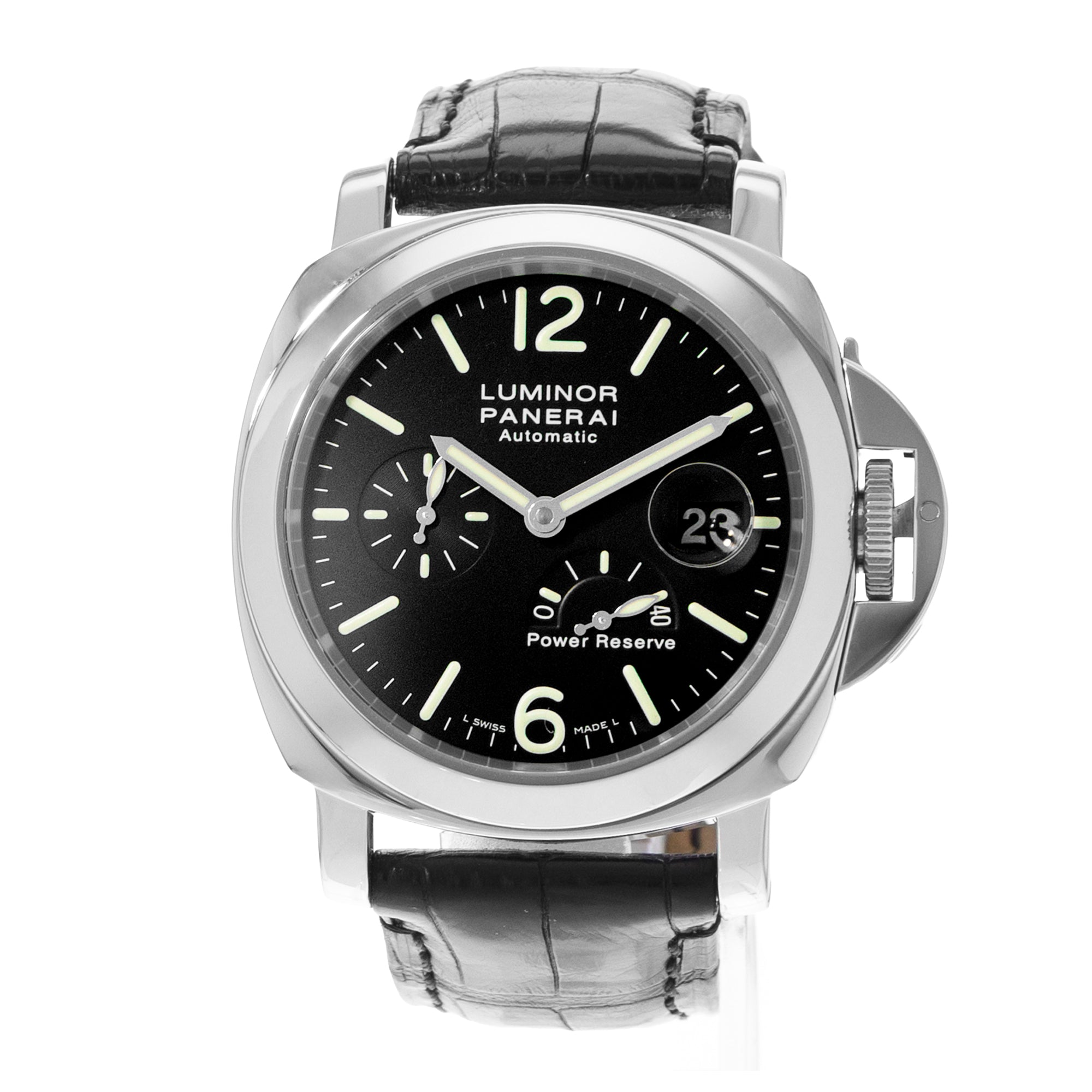 Panerai Luminor Power Reserve PAM 00090 44mm Steel Mens Watch Box Papers 2006