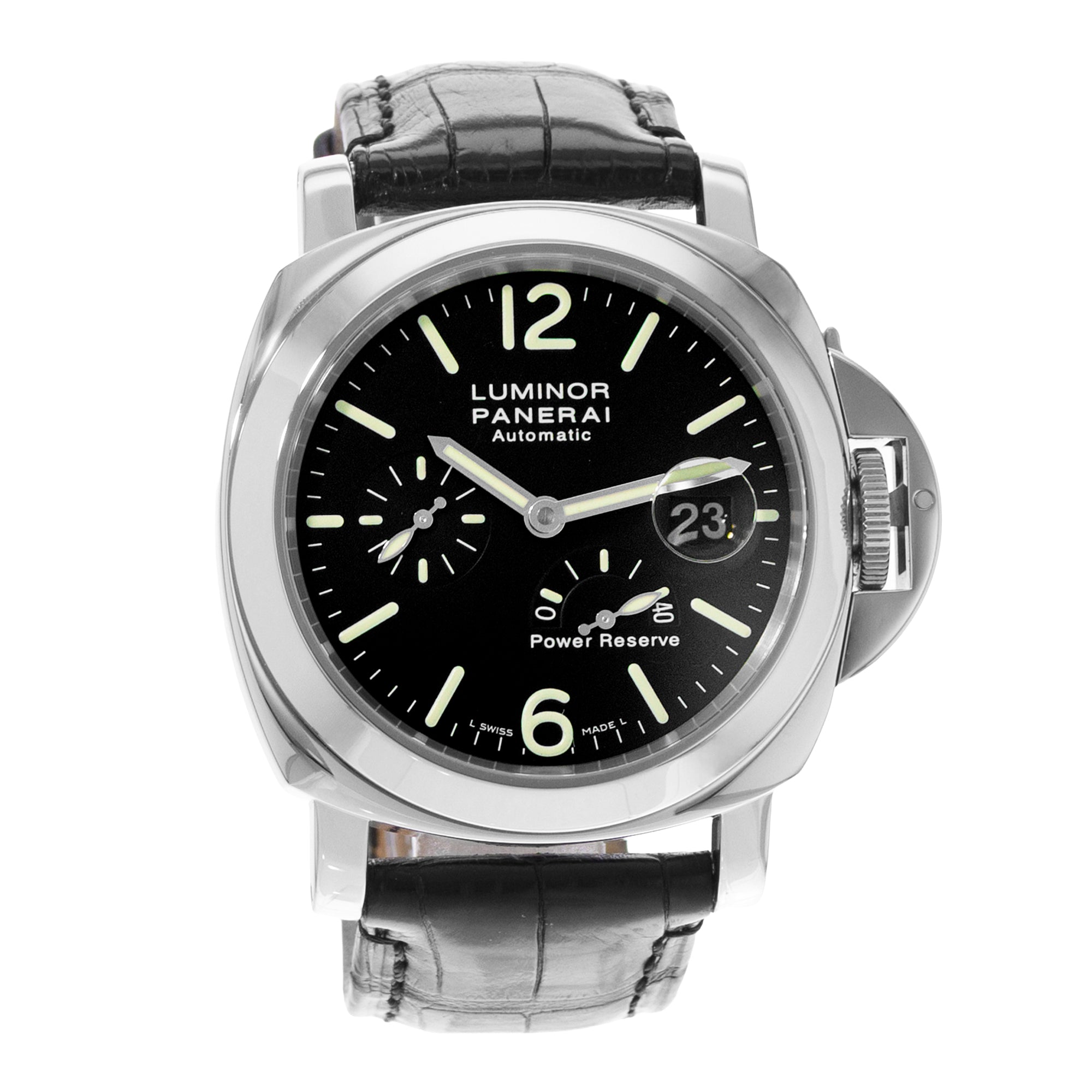 Panerai Luminor Power Reserve PAM 00090 44mm Steel Mens Watch Box Papers 2006