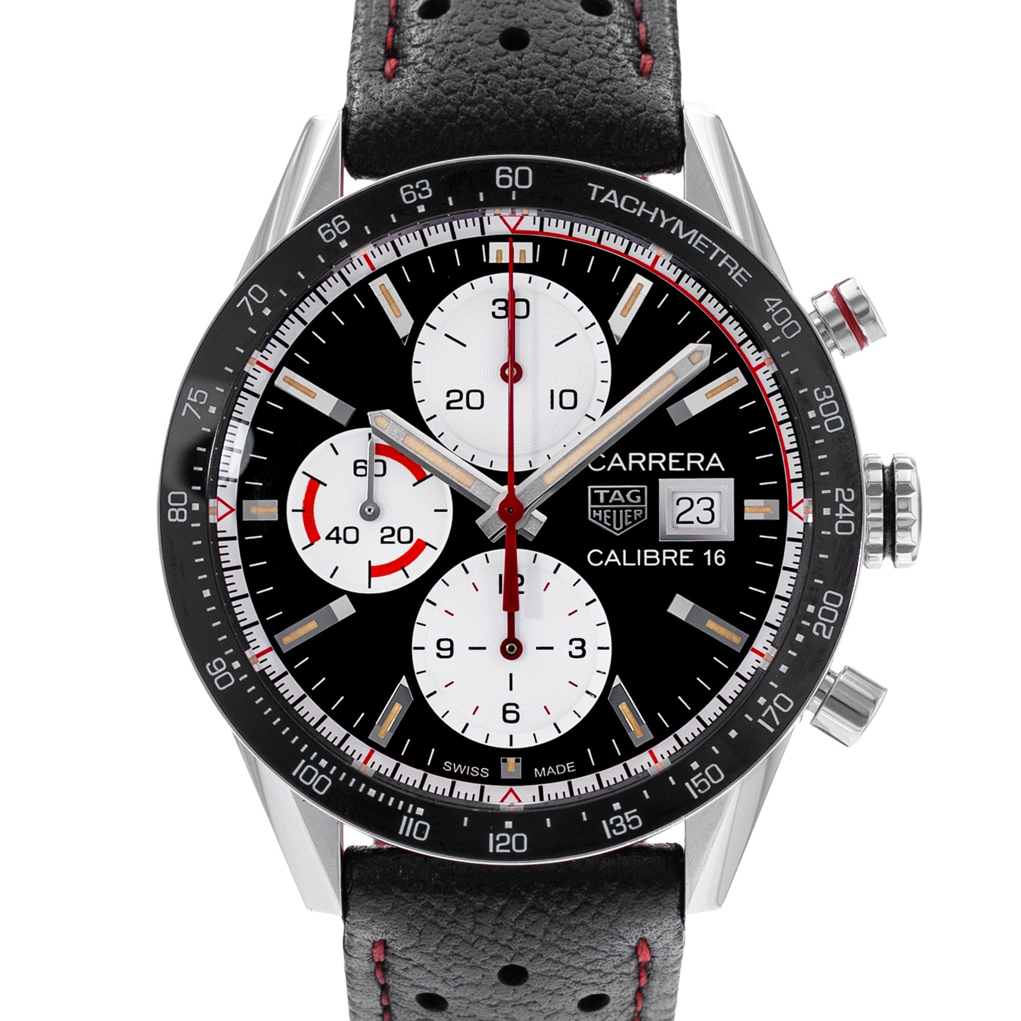 TAG Heuer Carrera Calibre 16 CV201AP.FC6429 | Black Index Dial | 41mm | Steel & Ceramic | Mens Watch | 2022