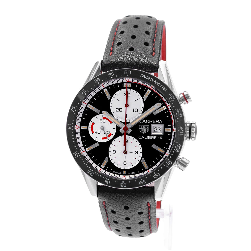 TAG Heuer Carrera Calibre 16 CV201AP.FC6429 | Black Index Dial | 41mm | Steel & Ceramic | Mens Watch | 2022