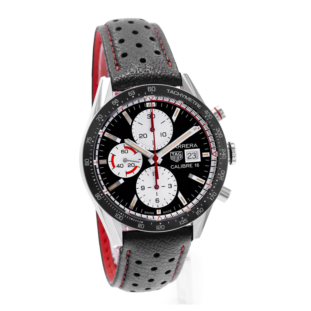 TAG Heuer Carrera Calibre 16 CV201AP.FC6429 | Black Index Dial | 41mm | Steel & Ceramic | Mens Watch | 2022